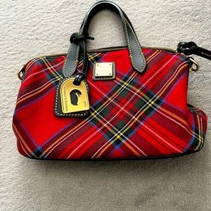 Dooney & Bourke red tartan satchel